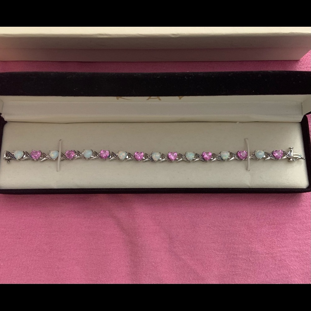 NWOT pink sapphire and opal bracelet